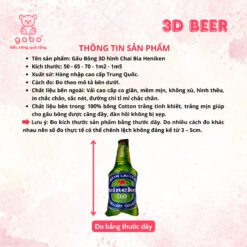 Gấu Bông 3D hình Chai Bia - Gấu Bông hình Chai Bia Heniken