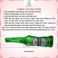 Gấu Bông 3D hình Chai Bia - Gấu Bông hình Chai Bia Heniken