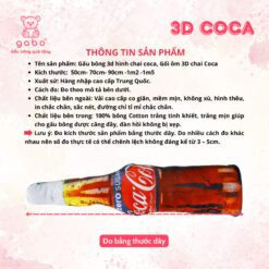 Gấu Bông 3D Hình Chai Coca - Gối Ôm 3D Chai Coca