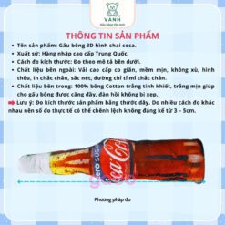Gấu Bông 3D Hình Chai Coca - Gối Ôm 3D Chai Coca