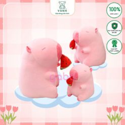 Gấu Bông Capybara Hồng rút Dưa Hấu - Chuột Lang Ăn Dưa