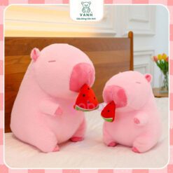 Gấu Bông Capybara Hồng rút Dưa Hấu - Chuột Lang Ăn Dưa 1xx 1 Gấu Bông Capybara Hồng rút Dưa Hấu - Chuột Lang Ăn Dưa