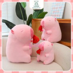 Gấu Bông Capybara Hồng rút Dưa Hấu - Chuột Lang Ăn Dưa 1xx 6 Gấu Bông Capybara Hồng rút Dưa Hấu - Chuột Lang Ăn Dưa