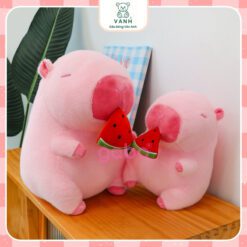 Gấu Bông Capybara Hồng rút Dưa Hấu - Chuột Lang Ăn Dưa 1xx 5 Gấu Bông Capybara Hồng rút Dưa Hấu - Chuột Lang Ăn Dưa