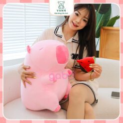 Gấu Bông Capybara Hồng rút Dưa Hấu - Chuột Lang Ăn Dưa 1xx 3 Gấu Bông Capybara Hồng rút Dưa Hấu - Chuột Lang Ăn Dưa