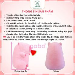 Gấu Bông Capybara Hồng rút Dưa Hấu - Chuột Lang Ăn Dưa 1xx 7 Gấu Bông Capybara Hồng rút Dưa Hấu - Chuột Lang Ăn Dưa