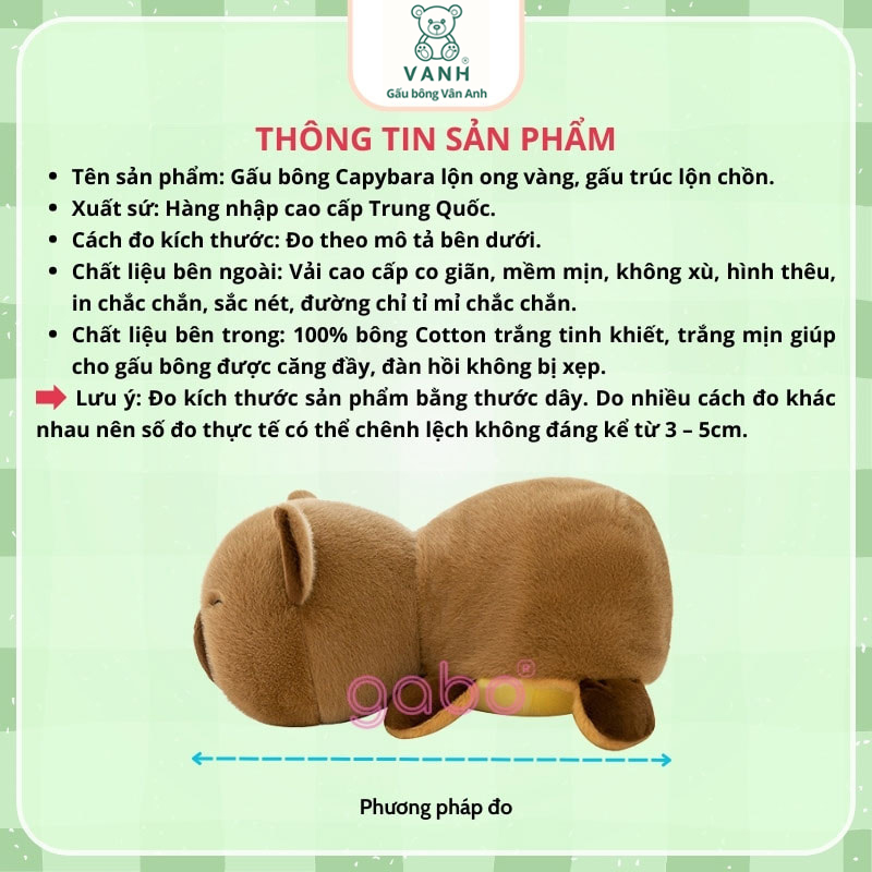 Xưởng sản xuất kinh doanh thú bông quà tặng Quảng Châu cao cấp Gấu Bông Capybara Lộn Ong Vàng 2in1