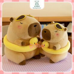 Capybara Mặc Đồ Đi Biển - Capybara Phao Vịt Đeo Kính