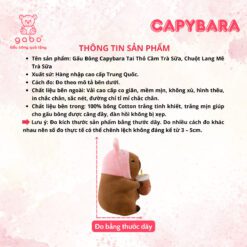 Gấu Bông Capybara Tai Thỏ Cầm Trà Sữa - Chuột Lang Mê Trà Sữa 6 Gấu Bông Capybara Tai Thỏ Cầm Trà Sữa - Chuột Lang Mê Trà Sữa