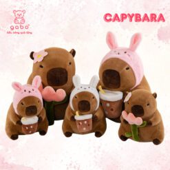 Gấu Bông Capybara Tai Thỏ Cầm Trà Sữa - Chuột Lang Mê Trà Sữa 2 Gấu Bông Capybara Tai Thỏ Cầm Trà Sữa - Chuột Lang Mê Trà Sữa