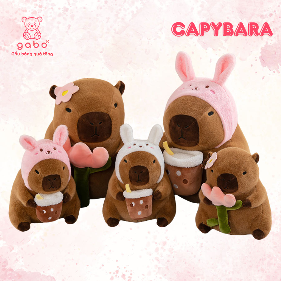 Gấu Bông Capybara Tai Thỏ Cầm Trà Sữa - Chuột Lang Mê Trà Sữa 11 Gấu Bông Capybara Tai Thỏ Cầm Trà Sữa - Chuột Lang Mê Trà Sữa