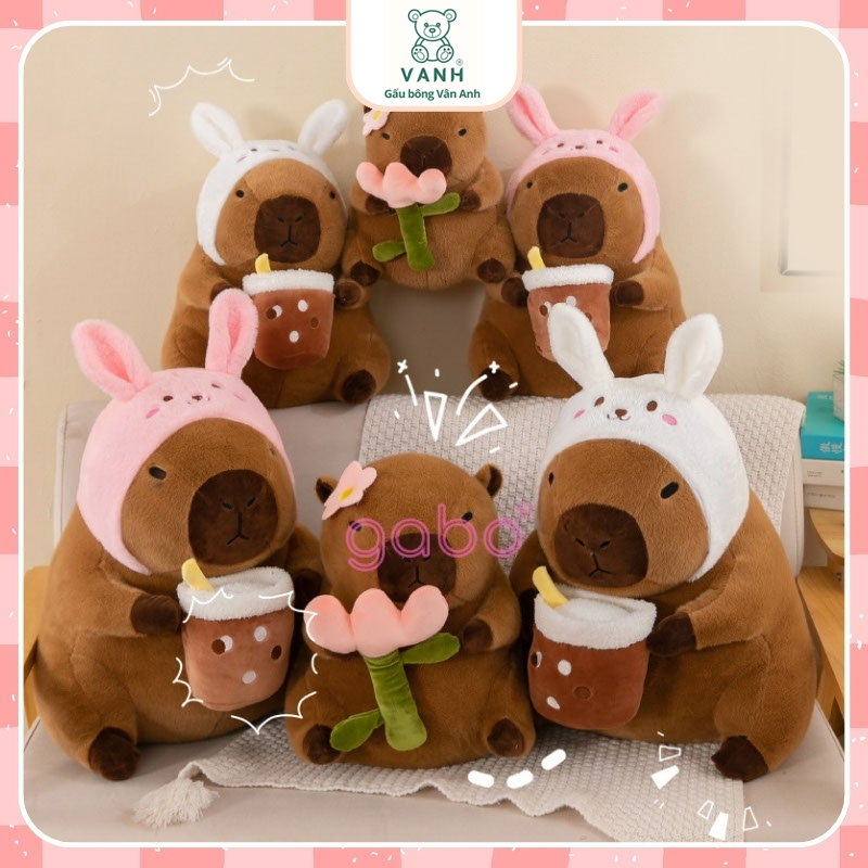 Gấu Bông Capybara Tai Thỏ Cầm Trà Sữa - Chuột Lang Mê Trà Sữa 9 Capybara Tai Thỏ Cầm Trà Sữa - Chuột Lang Mê Trà Sữa