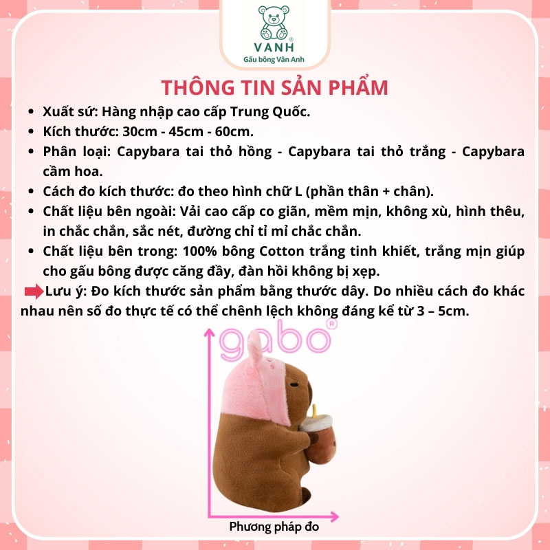 Xưởng sản xuất kinh doanh thú bông quà tặng Quảng Châu cao cấp Capybara Tai Thỏ Cầm Trà Sữa - Chuột Lang Mê Trà Sữa
