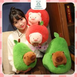 Gấu Bông Capybara Trong Quả Bơ – Heo Nhím Trong Quả Táo Đáng Yêu 2 Gấu Bông Capybara Trong Quả Bơ