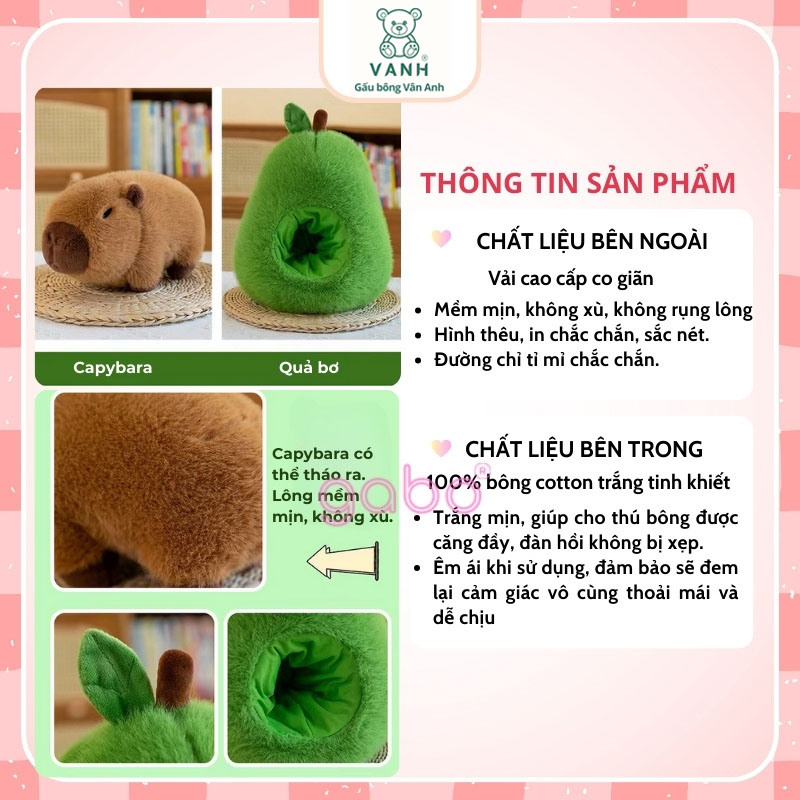 Xưởng sản xuất kinh doanh thú bông quà tặng Quảng Châu cao cấp Gấu Bông Capybara Trong Quả Bơ