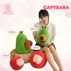 Gấu Bông Capybara Trong Quả Bơ – Heo Nhím Trong Quả Táo Đáng Yêu