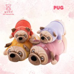 Gấu Bông Chó Pug Nằm cao cấp , Gối ôm chó pulldog mặt nhăn