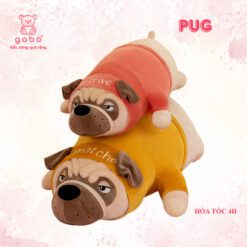 Gấu Bông Chó Pug Nằm cao cấp , Gối ôm chó pulldog mặt nhăn