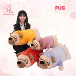 Gấu Bông Chó Pug Nằm cao cấp , Gối ôm chó pulldog mặt nhăn