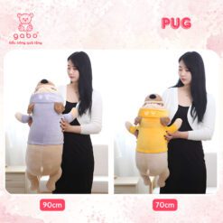 Gấu Bông Chó Pug Nằm cao cấp , Gối ôm chó pulldog mặt nhăn