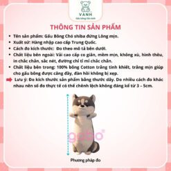 Gấu Bông Chó Shiba Đứng Lông Mịn - Chó Shiba Đứng 3 Gấu Bông Chó shiba đứng Lông mịn