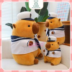 Gấu Bông Capybara Thủy Thủ - Chuột Lang Chỉ 1xx 1 Gấu Bông Capybara Thủy Thủ - Chuột Lang Mặc Đồ Hải Quân