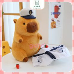 Gấu Bông Capybara Thủy Thủ - Chuột Lang Chỉ 1xx 5 Gấu Bông Capybara Thủy Thủ - Chuột Lang Mặc Đồ Hải Quân