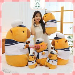 Gấu Bông Capybara Thủy Thủ - Chuột Lang Chỉ 1xx 6 Gấu Bông Capybara Thủy Thủ - Chuột Lang Mặc Đồ Hải Quân