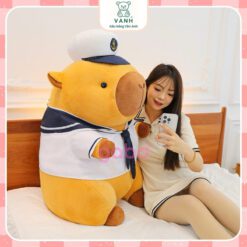 Gấu Bông Capybara Thủy Thủ - Chuột Lang Chỉ 1xx 4 Gấu Bông Capybara Thủy Thủ - Chuột Lang Mặc Đồ Hải Quân