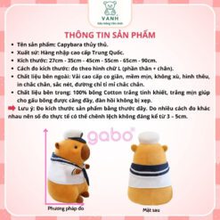 Gấu Bông Capybara Thủy Thủ - Chuột Lang Chỉ 1xx 8 Gấu Bông Capybara Thủy Thủ - Chuột Lang Mặc Đồ Hải Quân