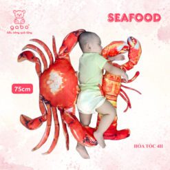 Gối Ôm 3D Tôm, Con Cua Hoàng Đế, Tôm Hùm Alaska - Gối Ôm Cho Bé Ngủ