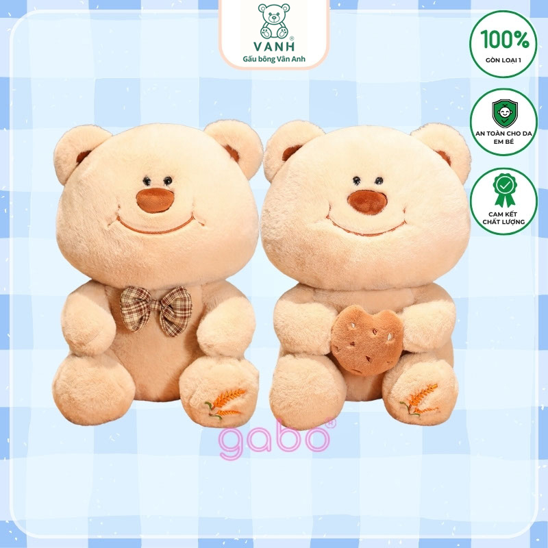 Gấu Bông Gấu Mặt Cười Cầm Bánh - Gấu Đeo Nơ 9 gau mat cuoi 1