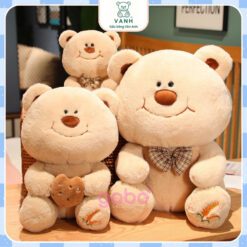 Gấu Bông Gấu Mặt Cười Cầm Bánh - Gấu Đeo Nơ 6 Gấu Bông Gấu Mặt Cười Cầm Bánh - Gấu Đeo Nơ