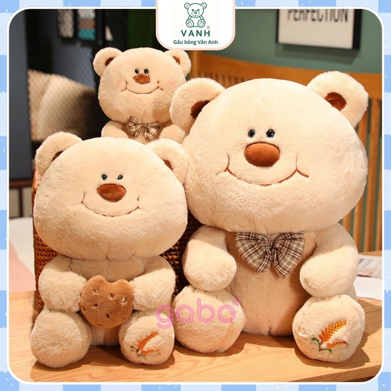 Gấu Bông Gấu Mặt Cười Cầm Bánh - Gấu Đeo Nơ 10 Gấu Bông Gấu Mặt Cười Cầm Bánh - Gấu Đeo Nơ
