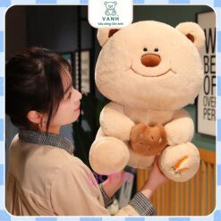 Gấu Bông Gấu Mặt Cười Cầm Bánh - Gấu Đeo Nơ 5 Gấu Bông Gấu Mặt Cười Cầm Bánh - Gấu Đeo Nơ