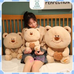 Gấu Bông Gấu Mặt Cười Cầm Bánh - Gấu Đeo Nơ 4 Gấu Bông Gấu Mặt Cười Cầm Bánh - Gấu Đeo Nơ