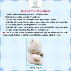 Gấu Bông Gấu Mặt Cười Cầm Bánh - Gấu Đeo Nơ 7 Gấu Bông Gấu Mặt Cười Cầm Bánh - Gấu Đeo Nơ