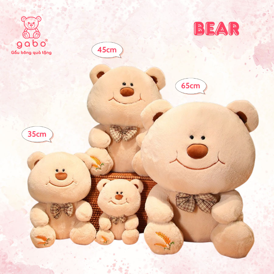 Gấu Bông Gấu Mặt Cười Cầm Bánh - Gấu Đeo Nơ 10 Gấu Bông Gấu Mặt Cười Cầm Bánh - Gấu Đeo Nơ