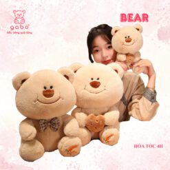 Gấu Bông Gấu Mặt Cười Cầm Bánh - Gấu Đeo Nơ 3 Gấu Bông Gấu Mặt Cười Cầm Bánh - Gấu Đeo Nơ