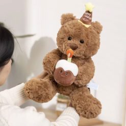 Gấu Bông Teddy Ôm Bánh Sinh Nhật