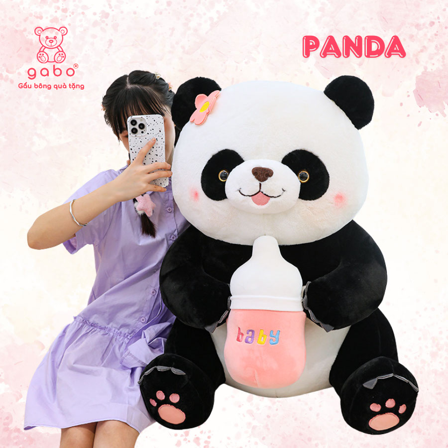 Gấu Bông Gấu trúc Ôm Bình Sữa, Pan Da Cầm Bình Sữa 10 Gấu Panda Ôm Bình Sữa - Gấu Trúc Ôm Bình Sữa