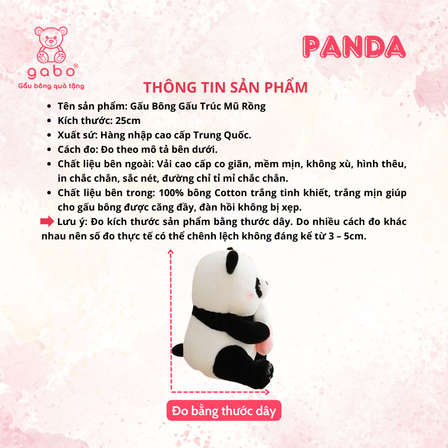 Gấu bông quà tặng gấu bông nhà làm gabo gấu bông q Gấu Panda Ôm Bình Sữa - Gấu Trúc Ôm Bình Sữa