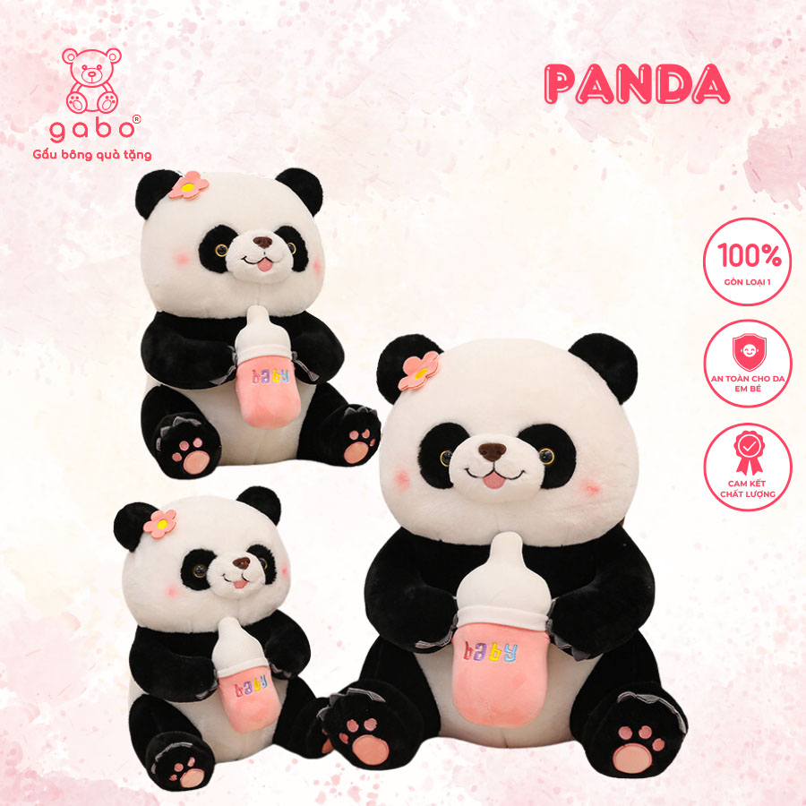 Gấu Panda Ôm Bình Sữa - Gấu Trúc Ôm Bình Sữa