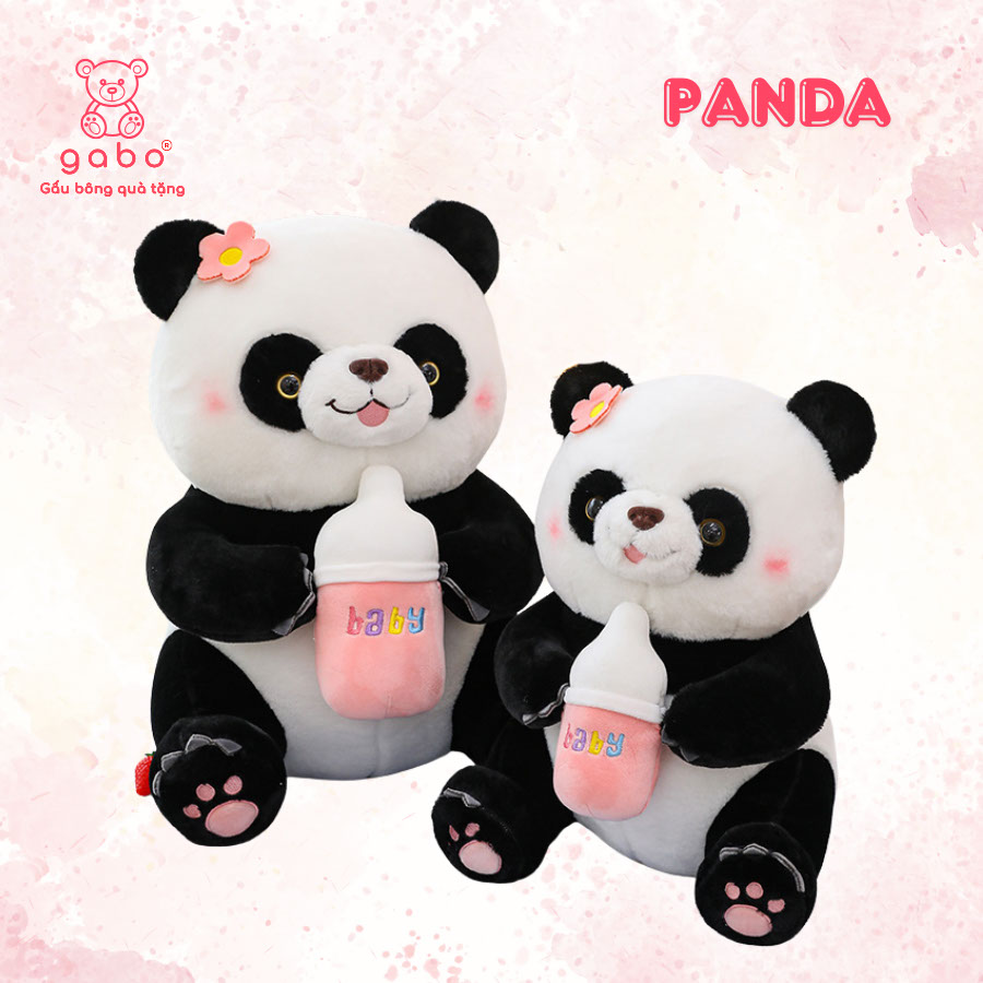 Gấu Bông Gấu trúc Ôm Bình Sữa, Pan Da Cầm Bình Sữa 12 Gấu Panda Ôm Bình Sữa - Gấu Trúc Ôm Bình Sữa