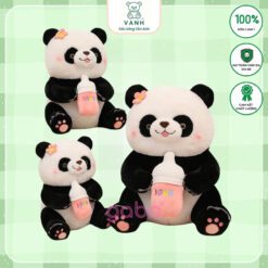 Gấu Panda Ôm Bình Sữa - Gấu Trúc Ôm Bình Sữa