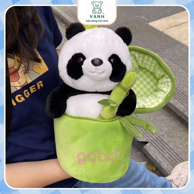 Xưởng sản xuất kinh doanh thú bông quà tặng Quảng Châu cao cấp Gấu Bông Capybara Trong Ống Tre 2in1 - Gấu Trúc Ống Tre