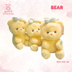 Gấu bông Gấu Vàng Đeo Nơ Xanh Cute - Gấu Vàng Đeo Nơ