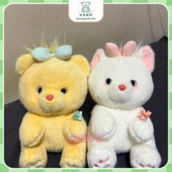 Gấu bông Gấu Vàng Đeo Nơ Xanh Cute - Gấu Vàng Đeo Nơ 5 Gấu bông Gấu Vàng Đeo Nơ Xanh Cute