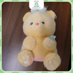 Gấu bông Gấu Vàng Đeo Nơ Xanh Cute - Gấu Vàng Đeo Nơ 4 Gấu bông Gấu Vàng Đeo Nơ Xanh Cute
