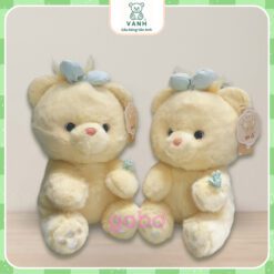 Gấu bông Gấu Vàng Đeo Nơ Xanh Cute - Gấu Vàng Đeo Nơ 3 Gấu bông Gấu Vàng Đeo Nơ Xanh Cute